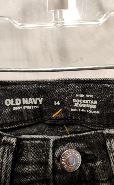 Old Navy Girl's Size 14 Black Jeans High Rise Rockstar Jeggings