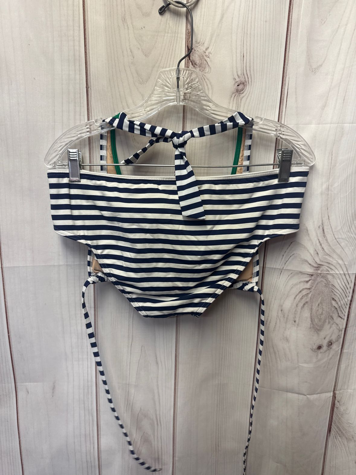 Lands End Women's Size M White & Blue Bikini
