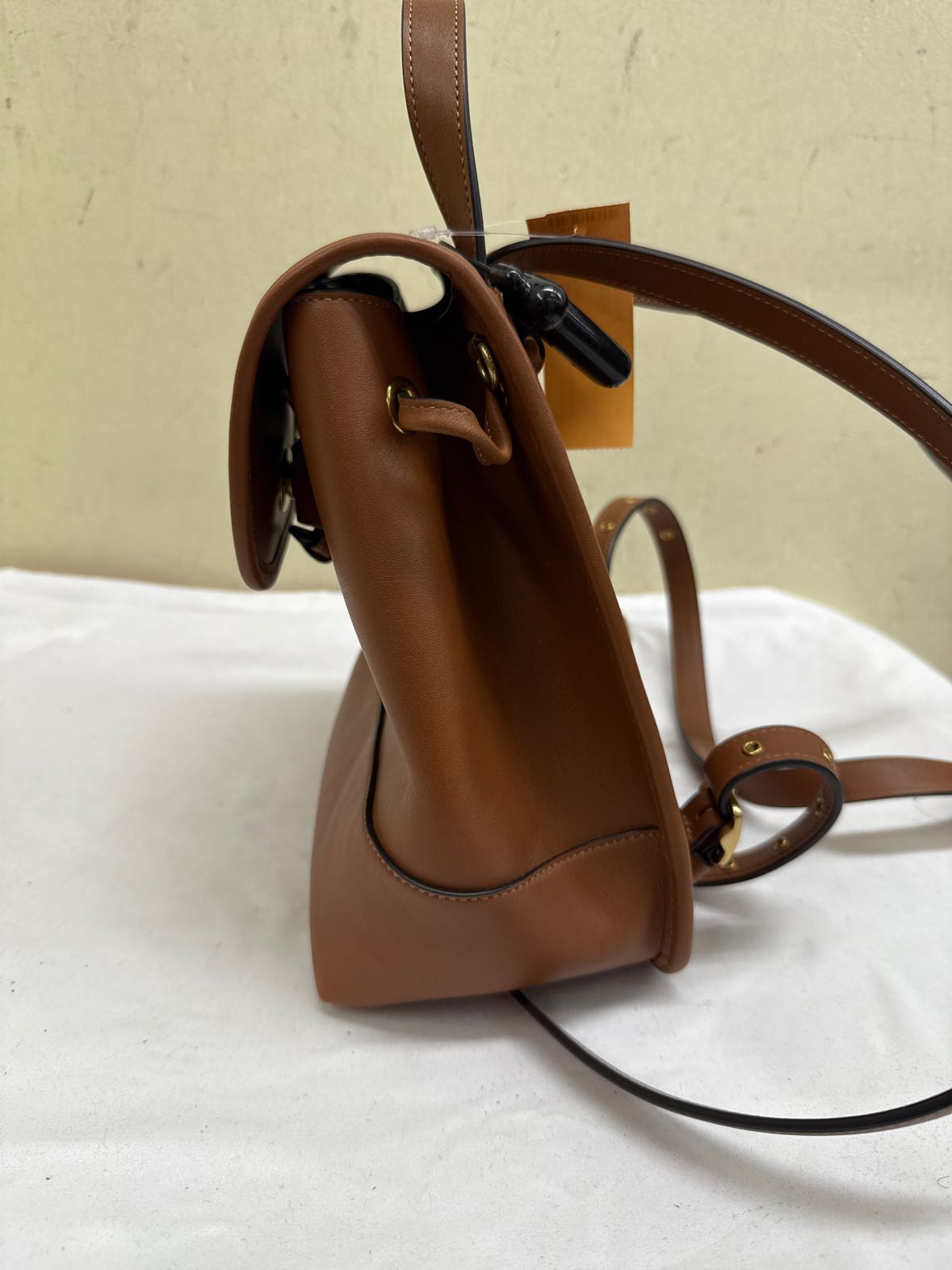 NWT Coach CBX66 Summer I Turned Pretty Brown Leather Turnlock Backpack
