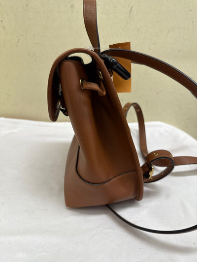 NWT Coach CBX66 Summer I Turned Pretty Brown Leather Turnlock Backpack