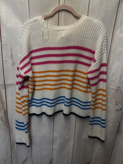 Blue Rain Women's Size M White & Pink Sweater