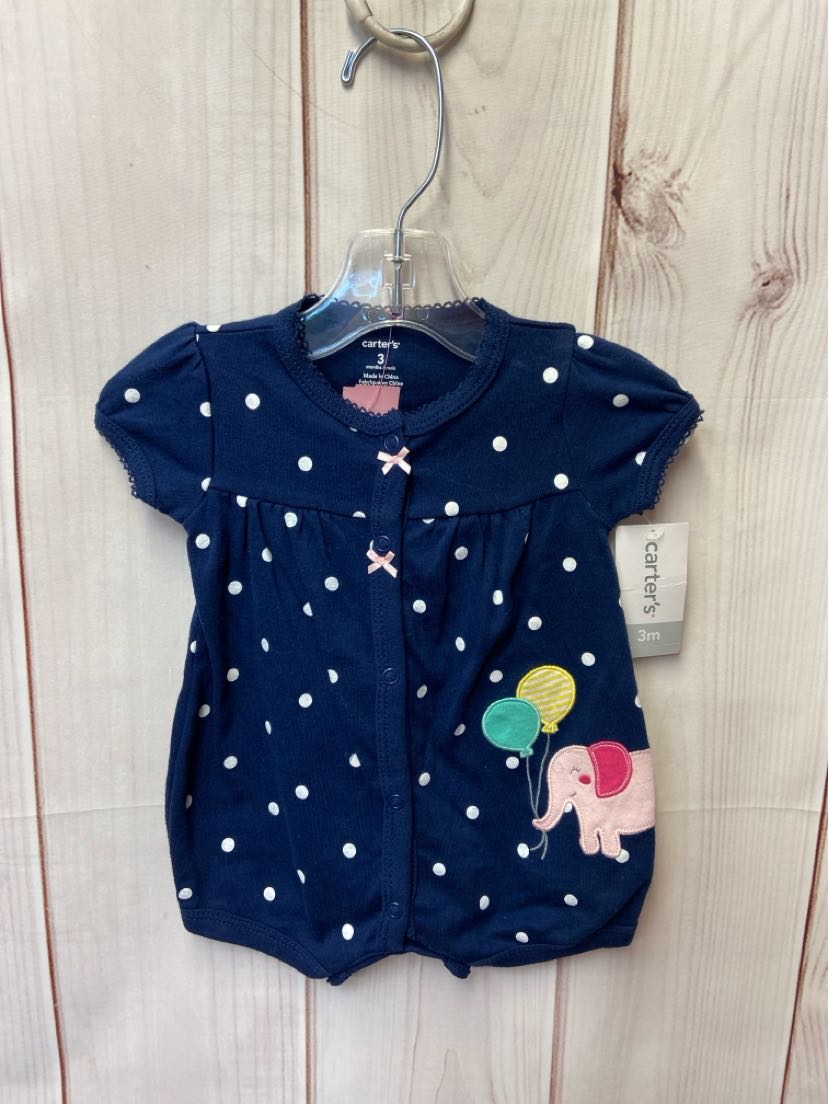NWT Carters Girl's Size 3 Navy Romper
