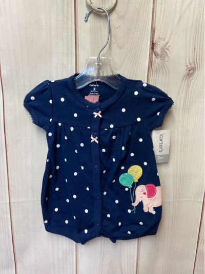 NWT Carters Girl's Size 3 Navy Romper