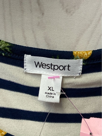 NWT Westport Women's Size XL Blue & White Stripe Sleeveless Top