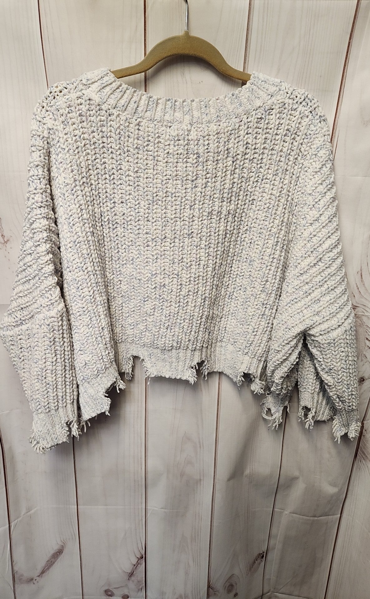 POL Women's Size S White & Purple Sweater