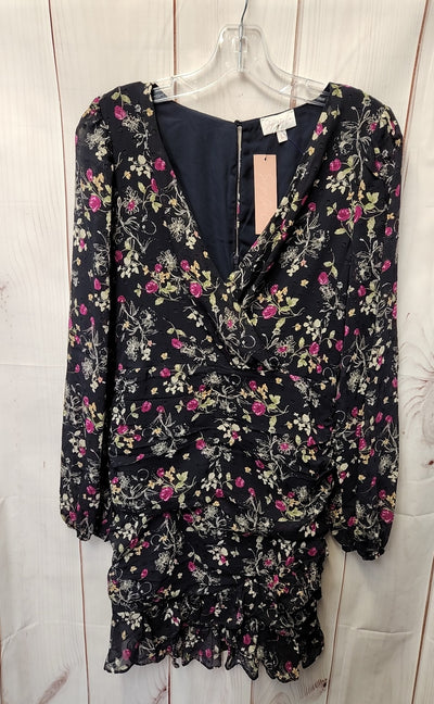 NWT Shop the Cue Women's Size L Black Floral Dress