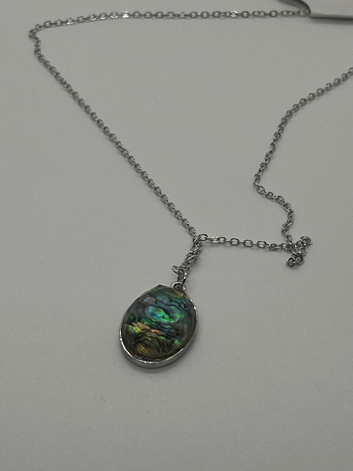 Silver Genunine Paua Shell Necklace