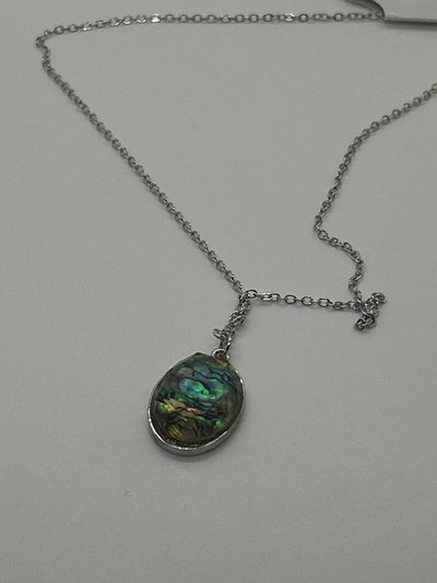 Silver Genunine Paua Shell Necklace