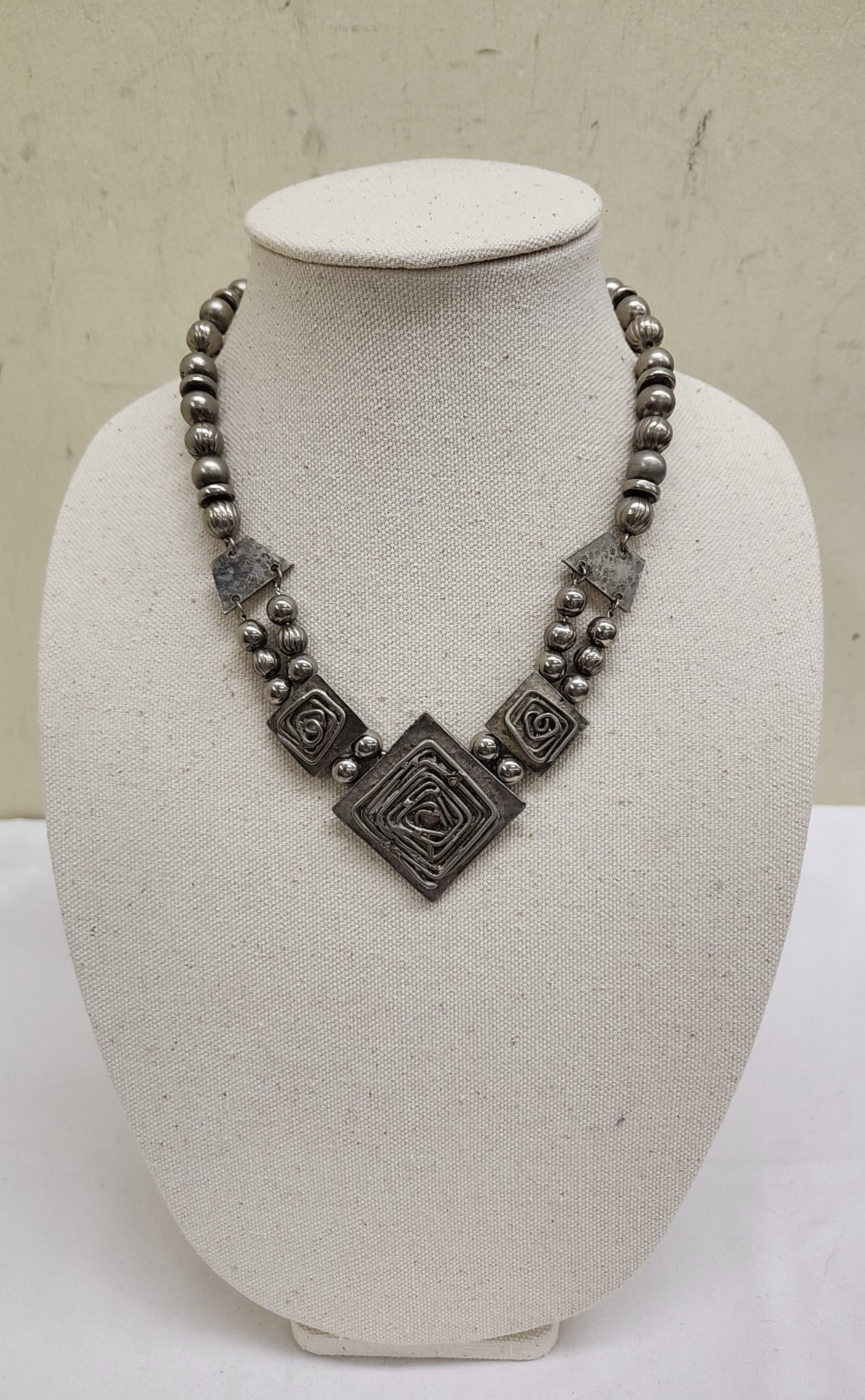 Silver Beaded Necklace