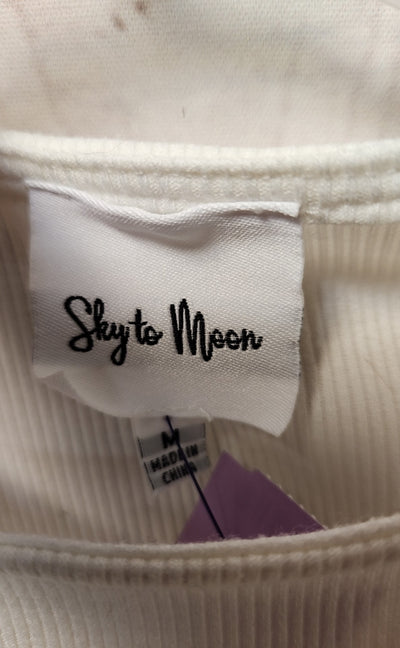 Sky to Moon Women's Size M White Long Sleeve Top