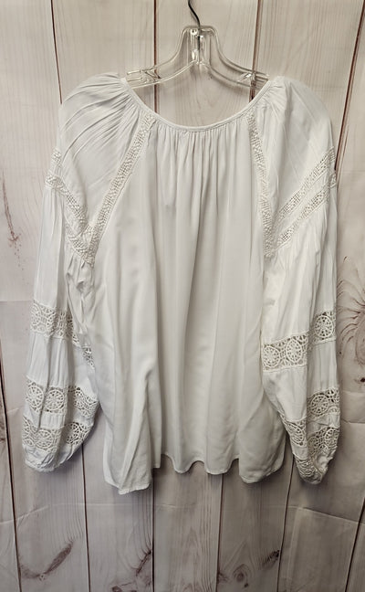 Philosophy Women's Size 3X White Long Sleeve Top