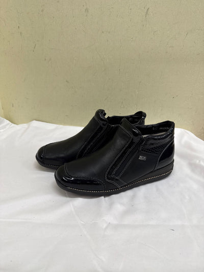 Rieker Women's Size 37 = 6-1/2 Black Boots Shoes
