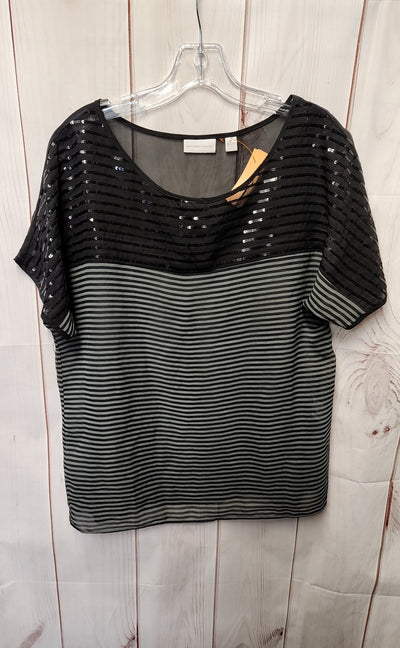 New York & Company Women's Size M Black Short Sleeve Top