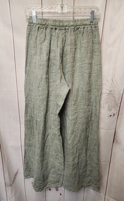 NWT Karamel Italy Women's Size One Size Linen Slit Front Sage Pants