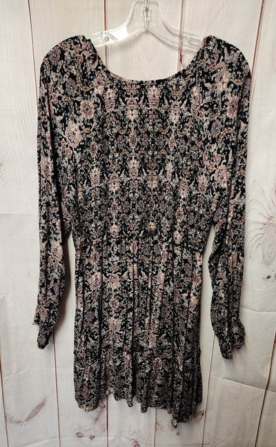 Lovestitch Women's Size XL Black Floral Dress