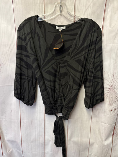 Z Supply Women's Size S Black Animal Print 3/4 Sleeve Top