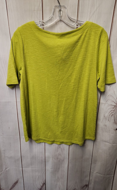 J Jill Women's Size S Petite Lime Green Short Sleeve Top
