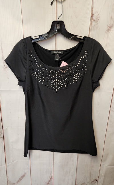 White House Black Market Women's Size S Black Short Sleeve Top