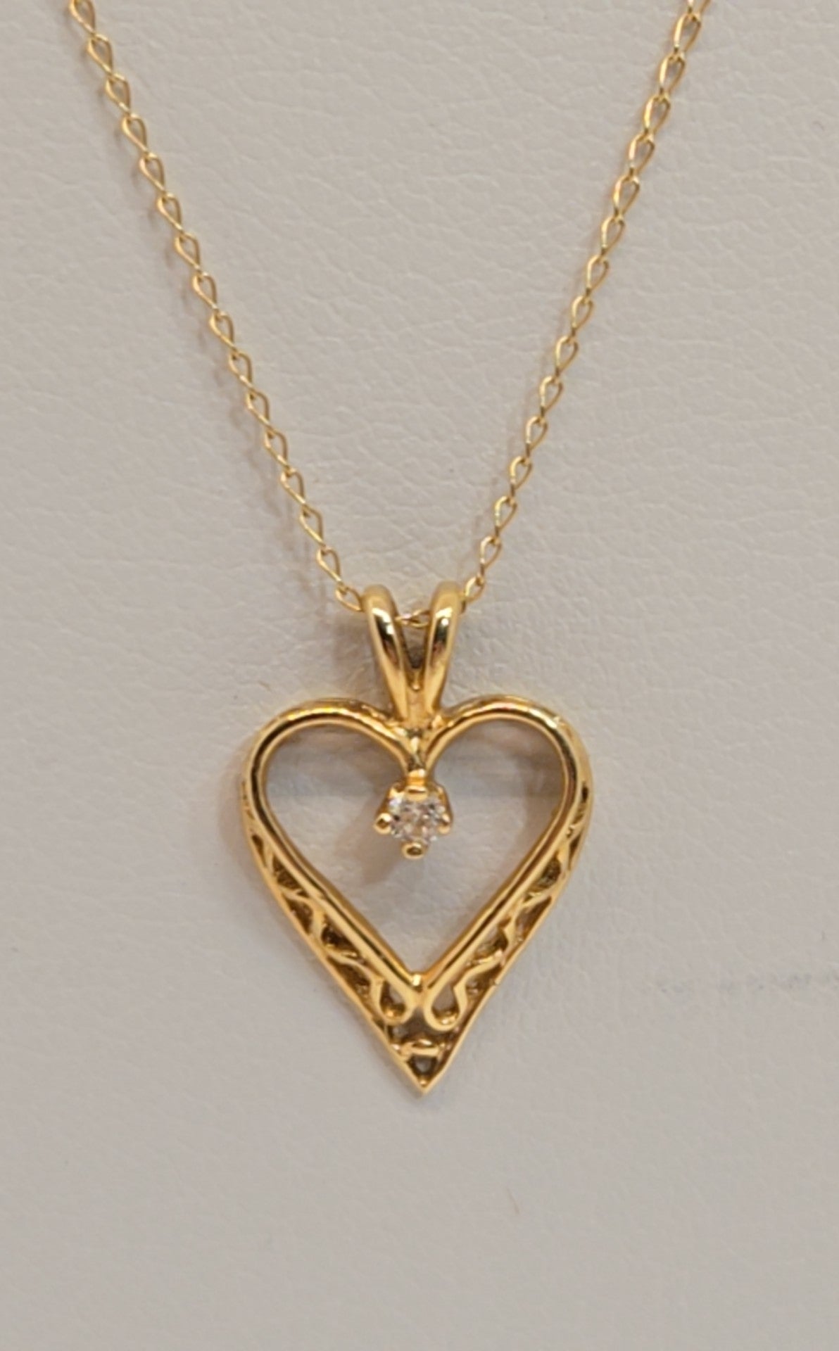 14K Yellow Gold 20" Heart Necklace Costa
