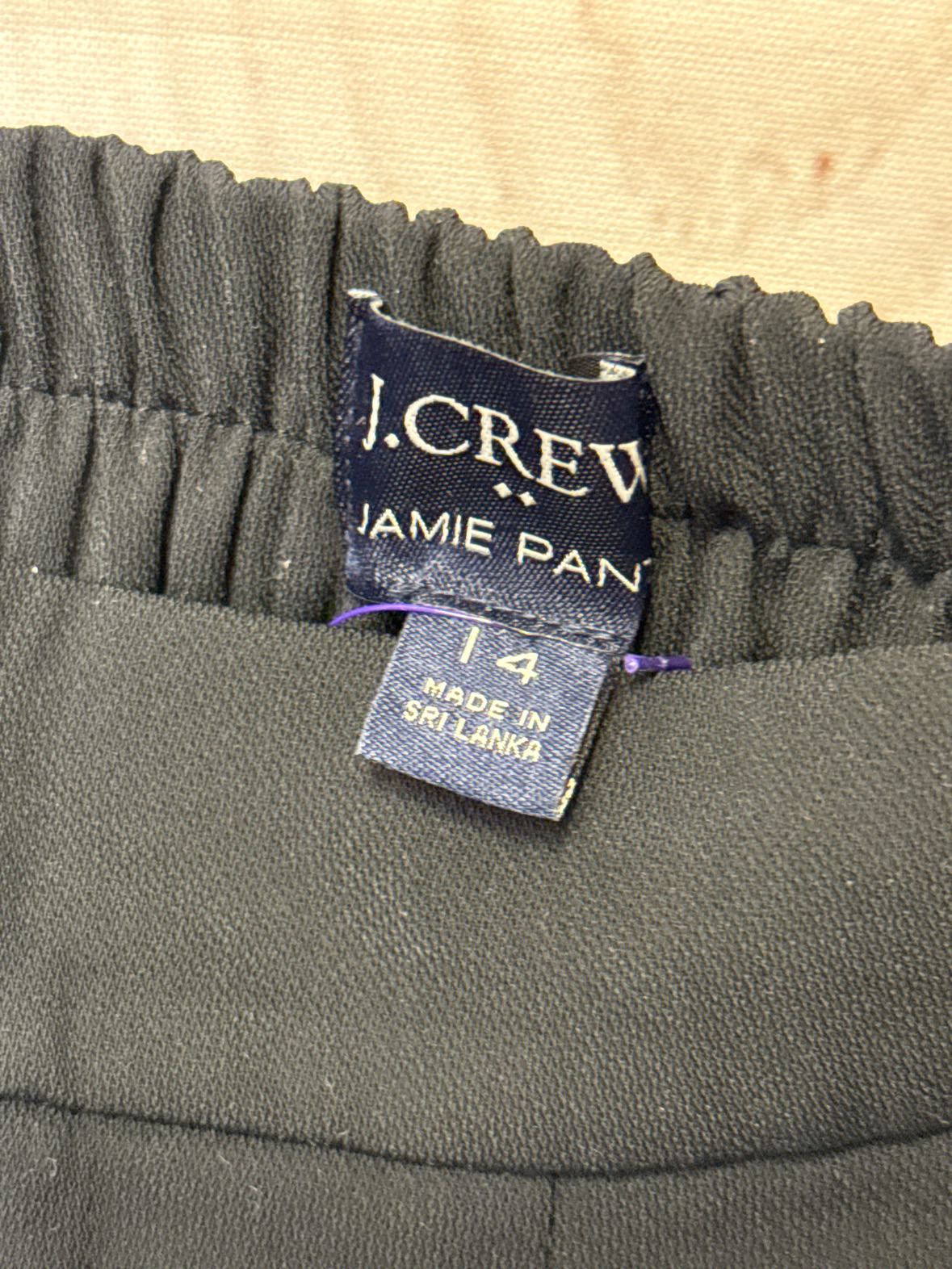 J Crew Women's Size 14 Black Pants Jamie Pant