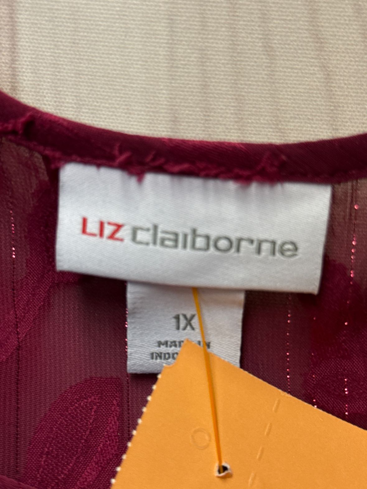Liz Claiborne Women's Size 1X Pink Floral Long Sleeve Top