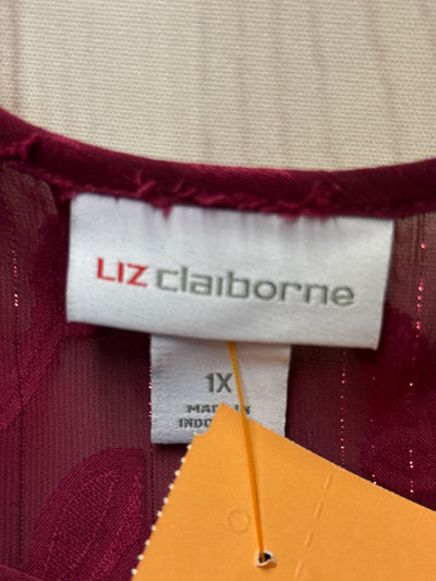 Liz Claiborne Women's Size 1X Pink Floral Long Sleeve Top