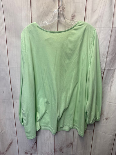 Roamans Women's Size 2X Green Long Sleeve Top
