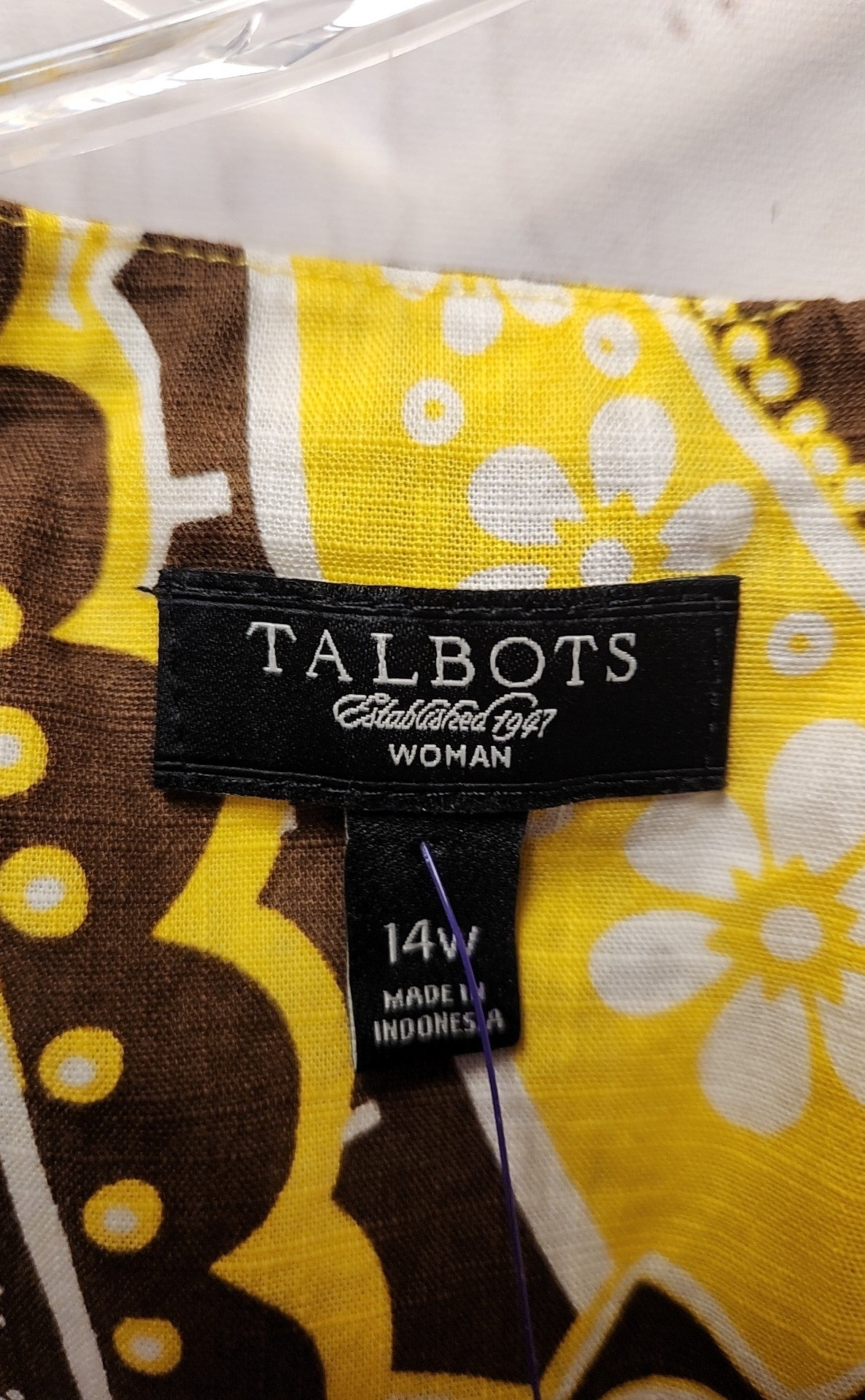 Talbots Women's Size 14 Yellow Dress