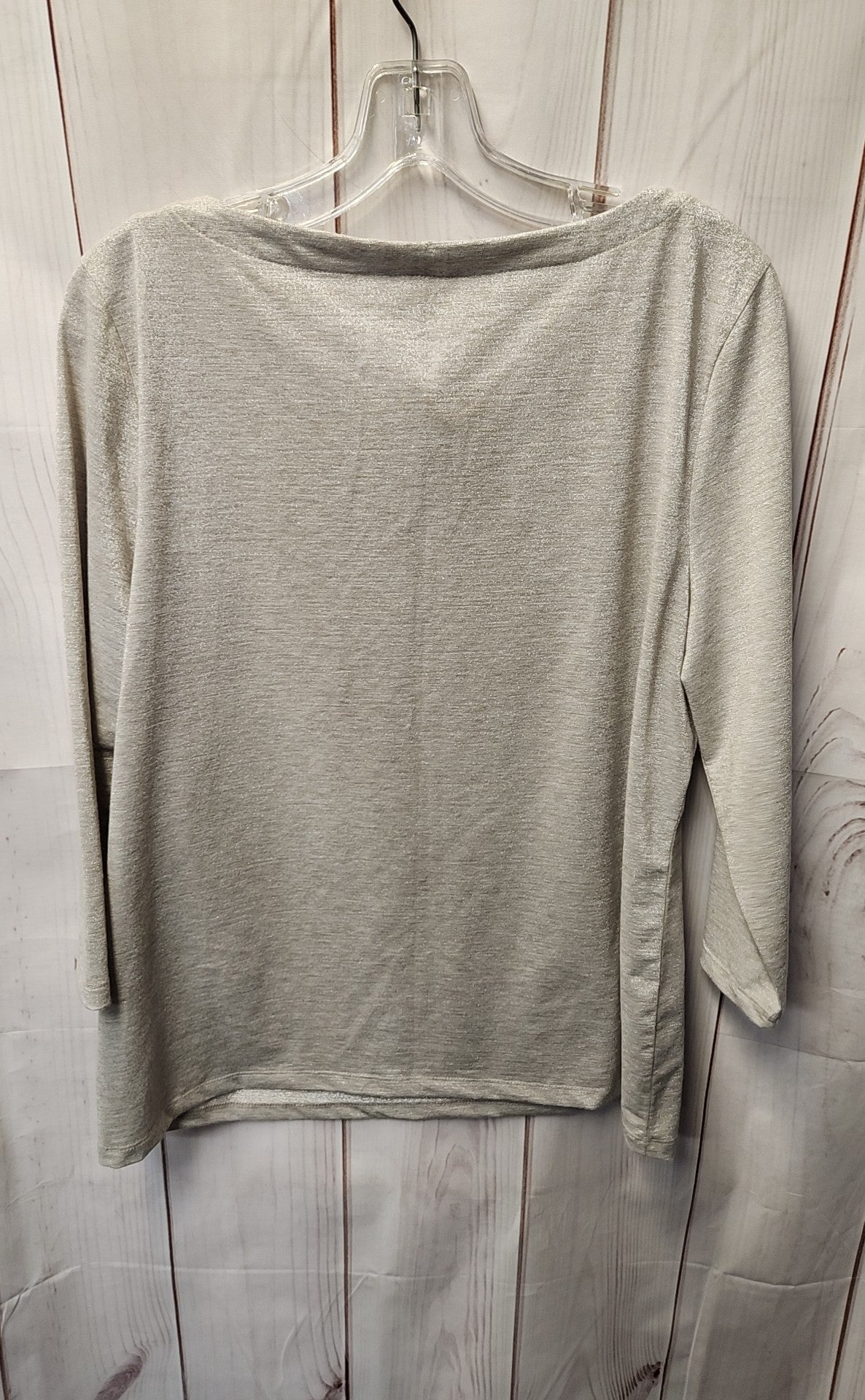 Talbots Women's Size XL Silver 3/4 Sleeve Top