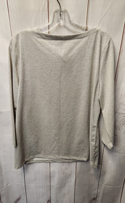 Talbots Women's Size XL Silver 3/4 Sleeve Top