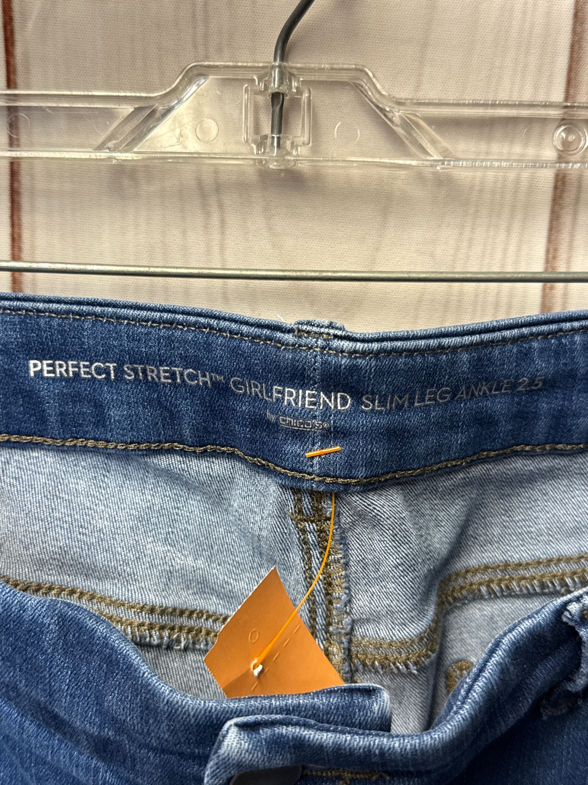 Chico's Women's Size 14 Blue Jeans Perfect Stretch Girlfriend Slim Leg Ankle