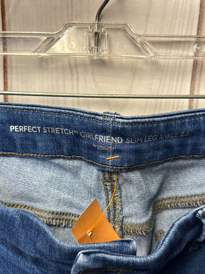 Chico's Women's Size 14 Blue Jeans Perfect Stretch Girlfriend Slim Leg Ankle