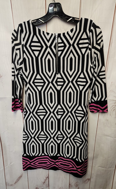 INC Women's Size S Petite White & Black Dress