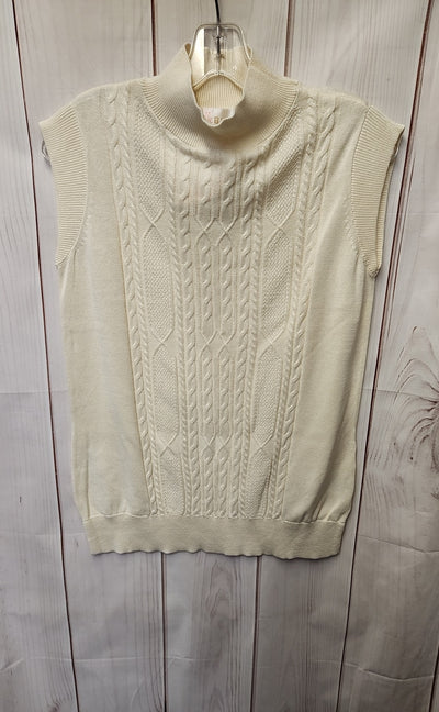 Belle by Kim Gravel Women's Size XS Cream Knit Sleeveless Top