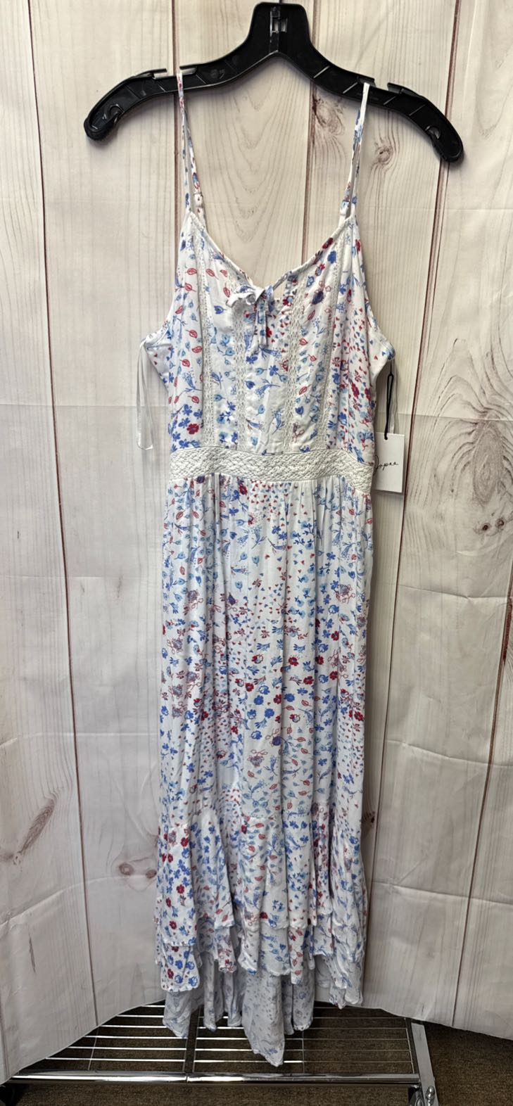 NWT Japna Women's Size M White & Blue Floral Dress