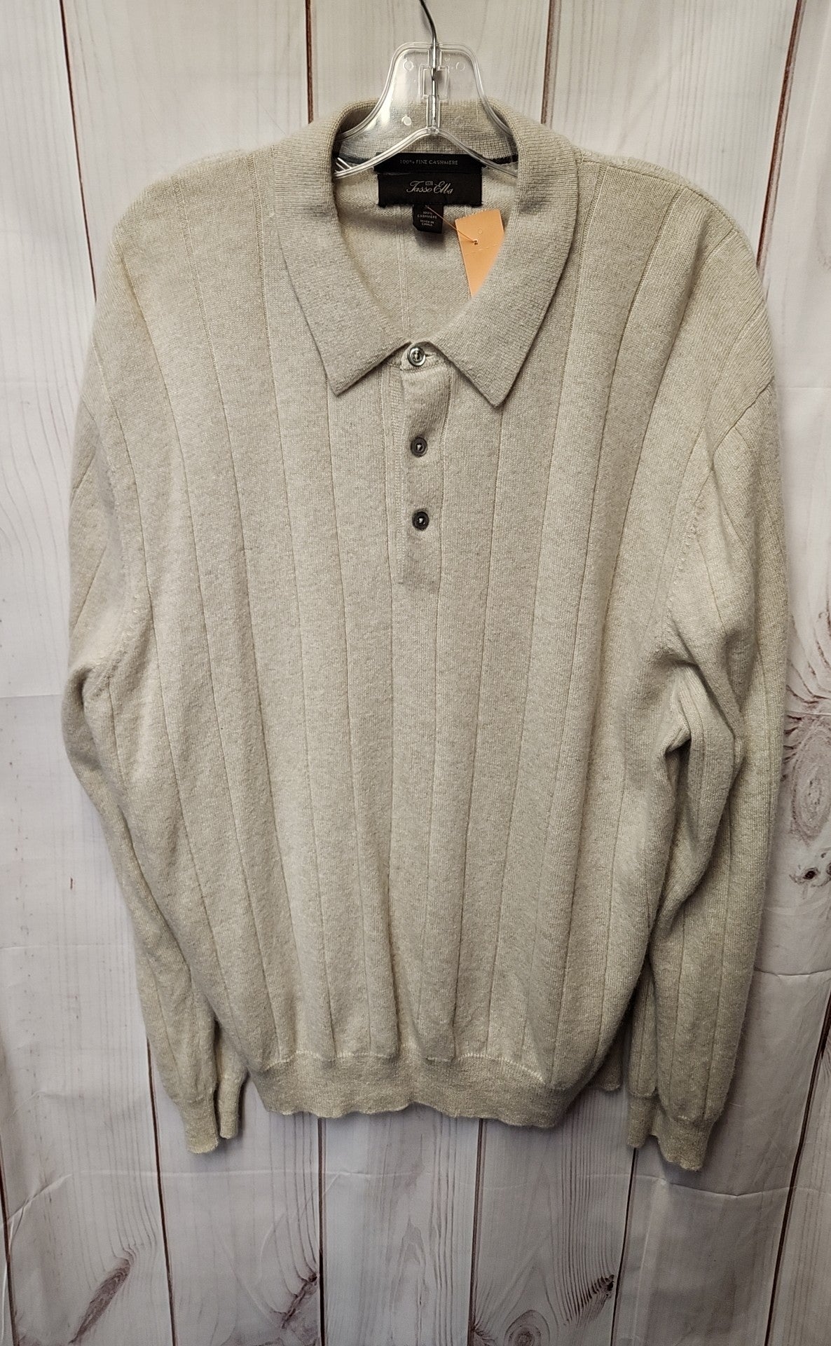 Tasso Elba Men's Size XL Beige Cashmere Sweater