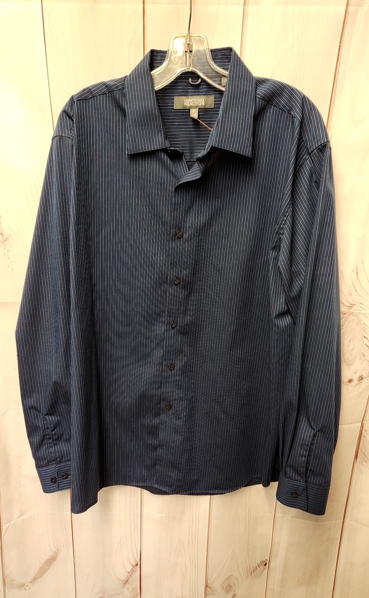 Kenneth Cole Men's Size 34 Blue Stripes Shirt