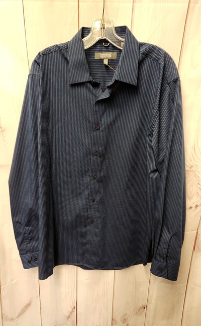 Kenneth Cole Men's Size 34 Blue Stripes Shirt