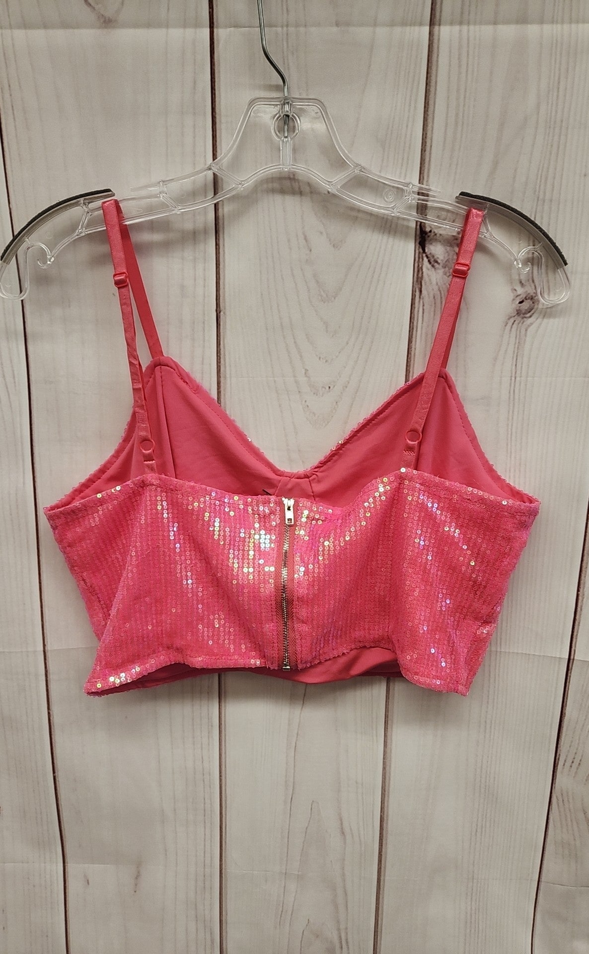 Women's Size XL Pink Sequined Sleeveless Top