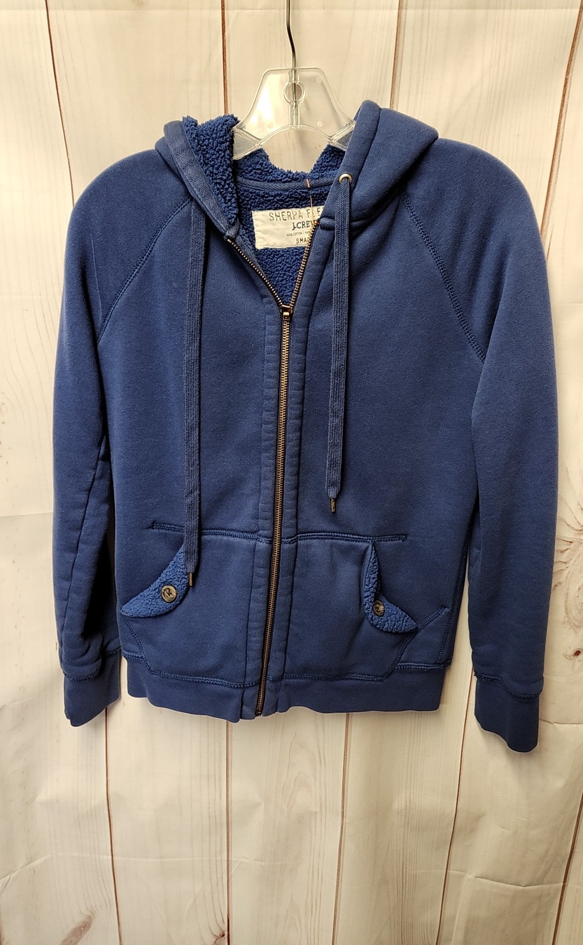 J Crew Women's Size S Navy Full Zip Hooded Sweatshirt