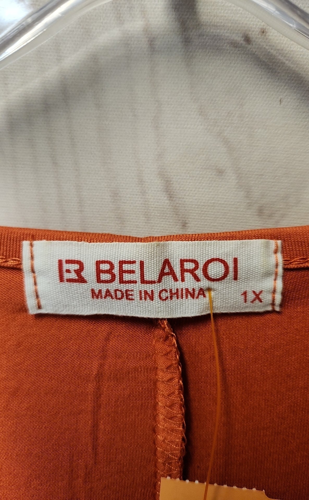 Belaroi Women's Size 1X Orange 3/4 Sleeve Top