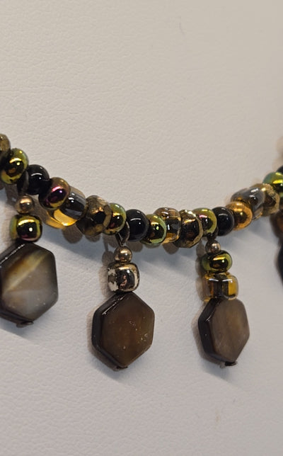 Black & Gold Beaded Necklace