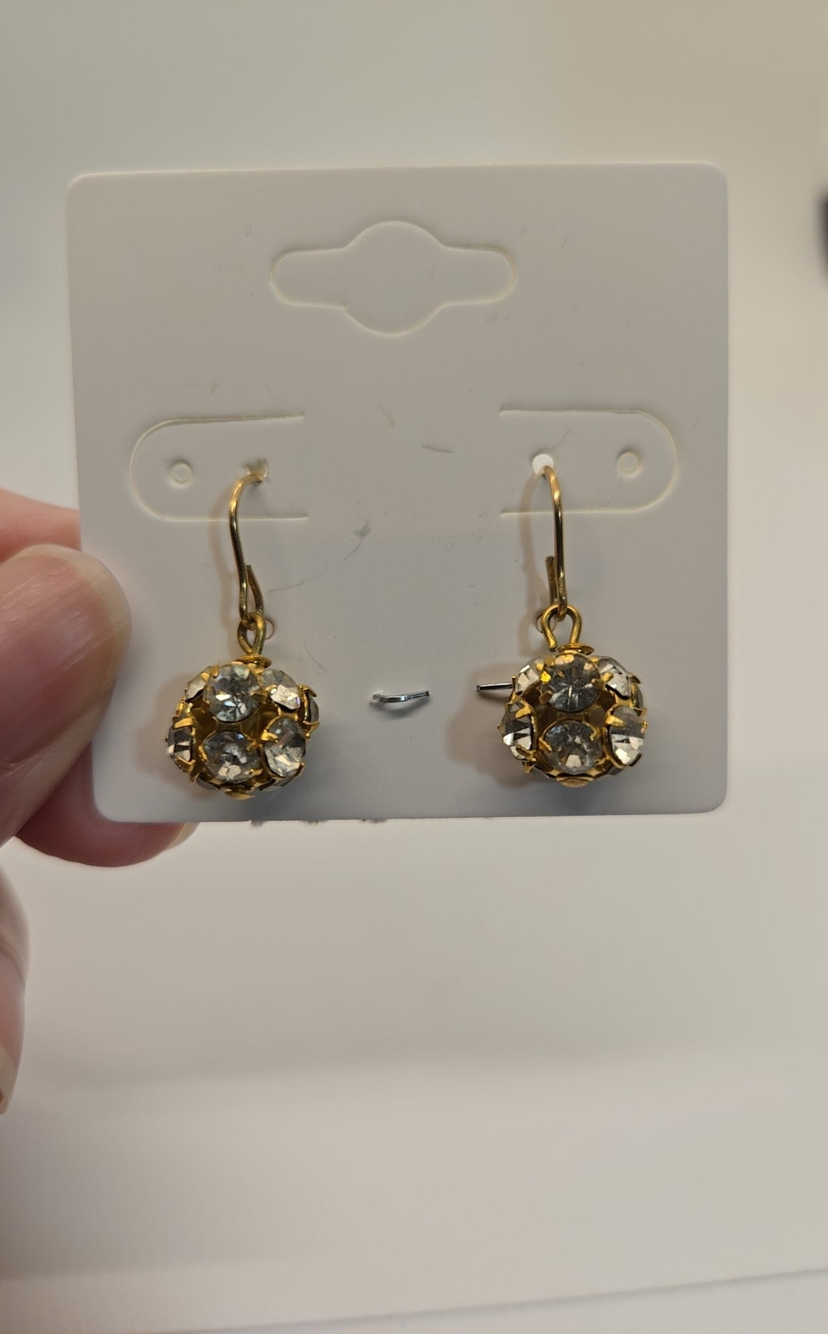 Gold Crystal 14K GF Ball Earrings