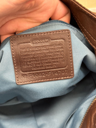 Coach 14707 Brown Zoe Hobo Leather Shoulder Purse Bag
