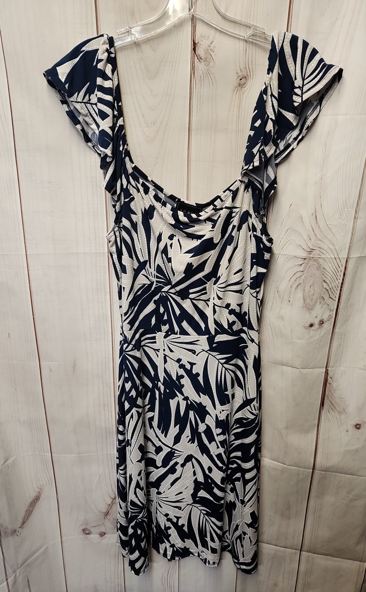 NWT Amana Women's Size M White & Blue Dress