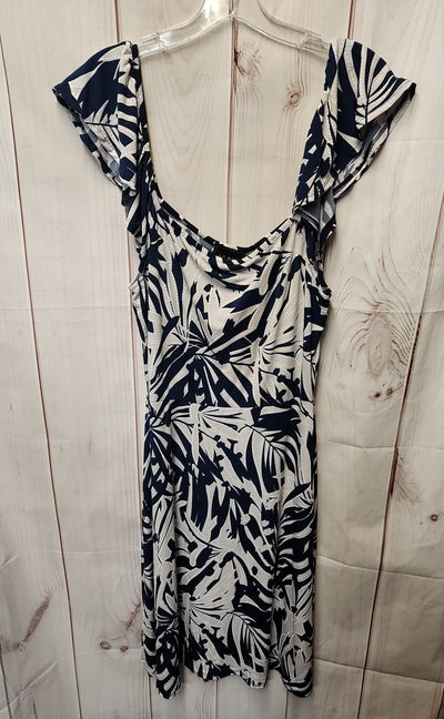 NWT Amana Women's Size M White & Blue Dress