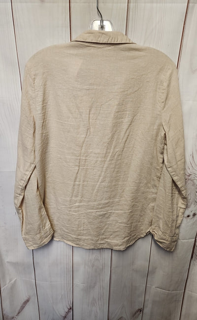 Women's Size M Beige 3/4 Sleeve Top