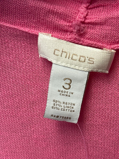 Chico's Women's Size 3 = XL Pink Cardigan