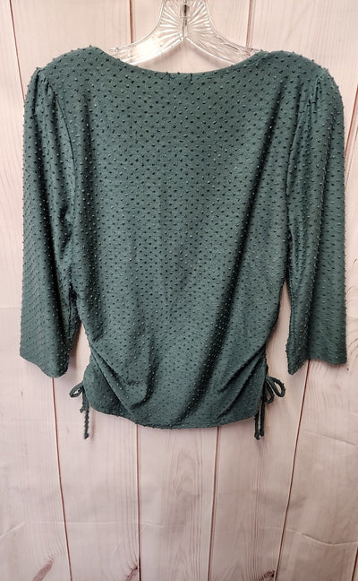 W5 Women's Size M Green 3/4 Sleeve Top