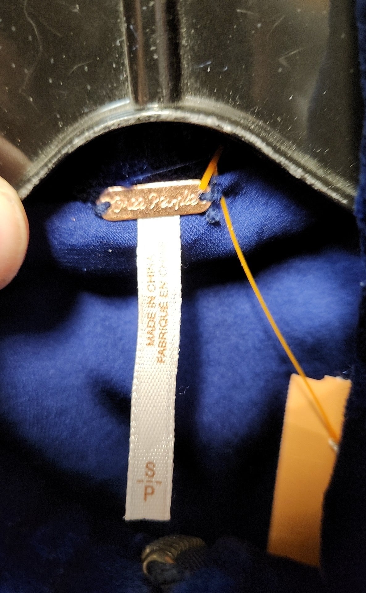 Free People Women's Size S Blue Velour Jacket